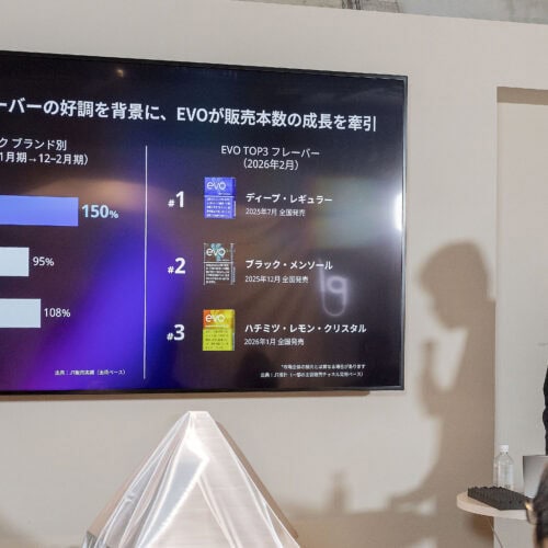 プルーム・ブランドの好調ぶりをプレゼンしてくれた、日本たばこ産業株式会社RRP商品企画部ブランドマネージャーのオン・エディさん