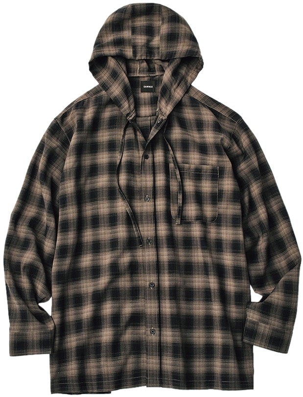 DAWNCE［ダウンス］のフーディチェックシャツ