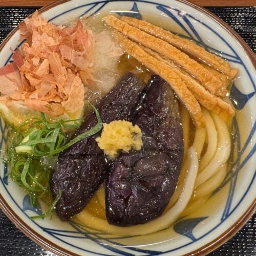 夏の定番が1.5ヶ月早く登場！とり～り揚げ茄子が旨い「なすおろし冷かけうどん」