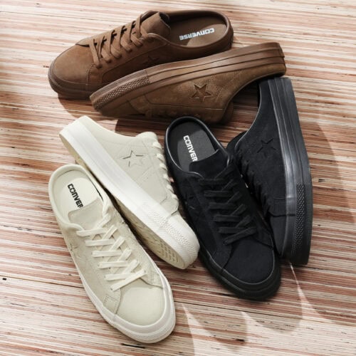 CONVERSE(コンバース)から、「ONE STAR」のパターンアレンジモデル「ONE STAR SUEDE MULE」が登場。2026年5月15日より、CONVERSE OFFICIAL ONLINE SHOPおよび取り扱い各店舗にて順次展開される。