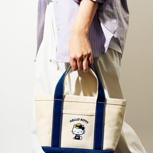 麦わら帽子のハローキティ付録「キャンバス風ランチトート」リンネル8月号は、リンネルだけのオリジナル「麦わらハローキティ」
