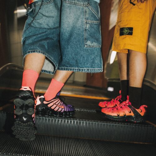【左】SHOX TL［NIKE SPORTSWEAR］、【右】MERRELL CHAME REDUX× DIME BLAZE［MERRELL 1TRL × Dime］