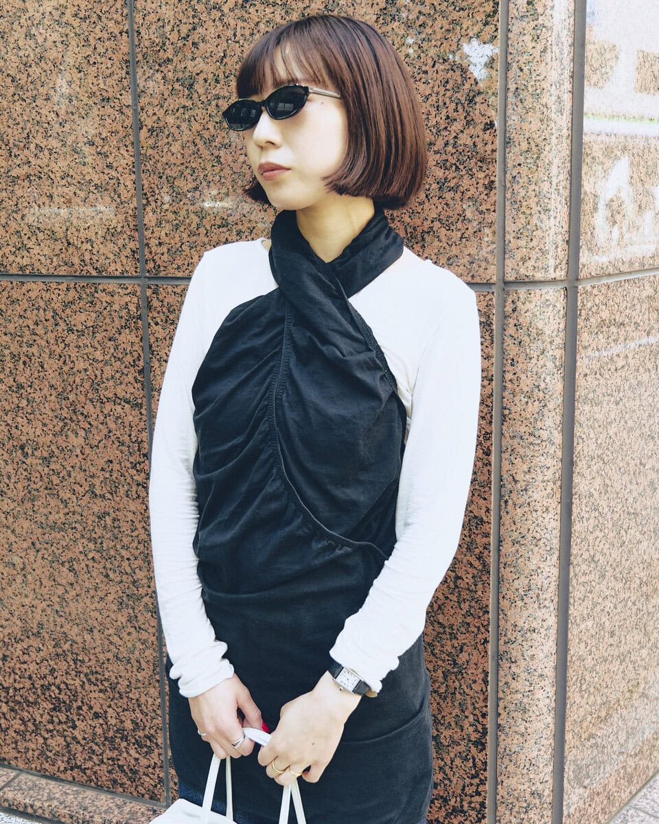 【30代スナップ＠渋谷】お気に入りのpanのトップスが良く見えるように意識したスタイリング