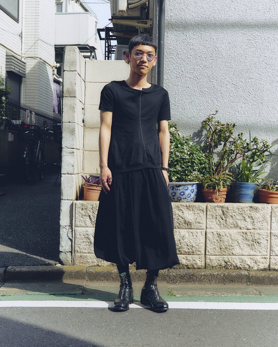 【20代スナップ@原宿】体型を考慮してパンツにボリューム感を出してトップスはタイトに