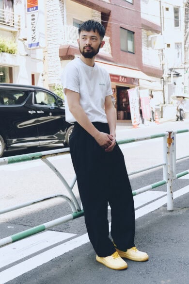 【30代スナップ＠渋谷】kithのスラックスをより際立たせるためのTシャツタックイン