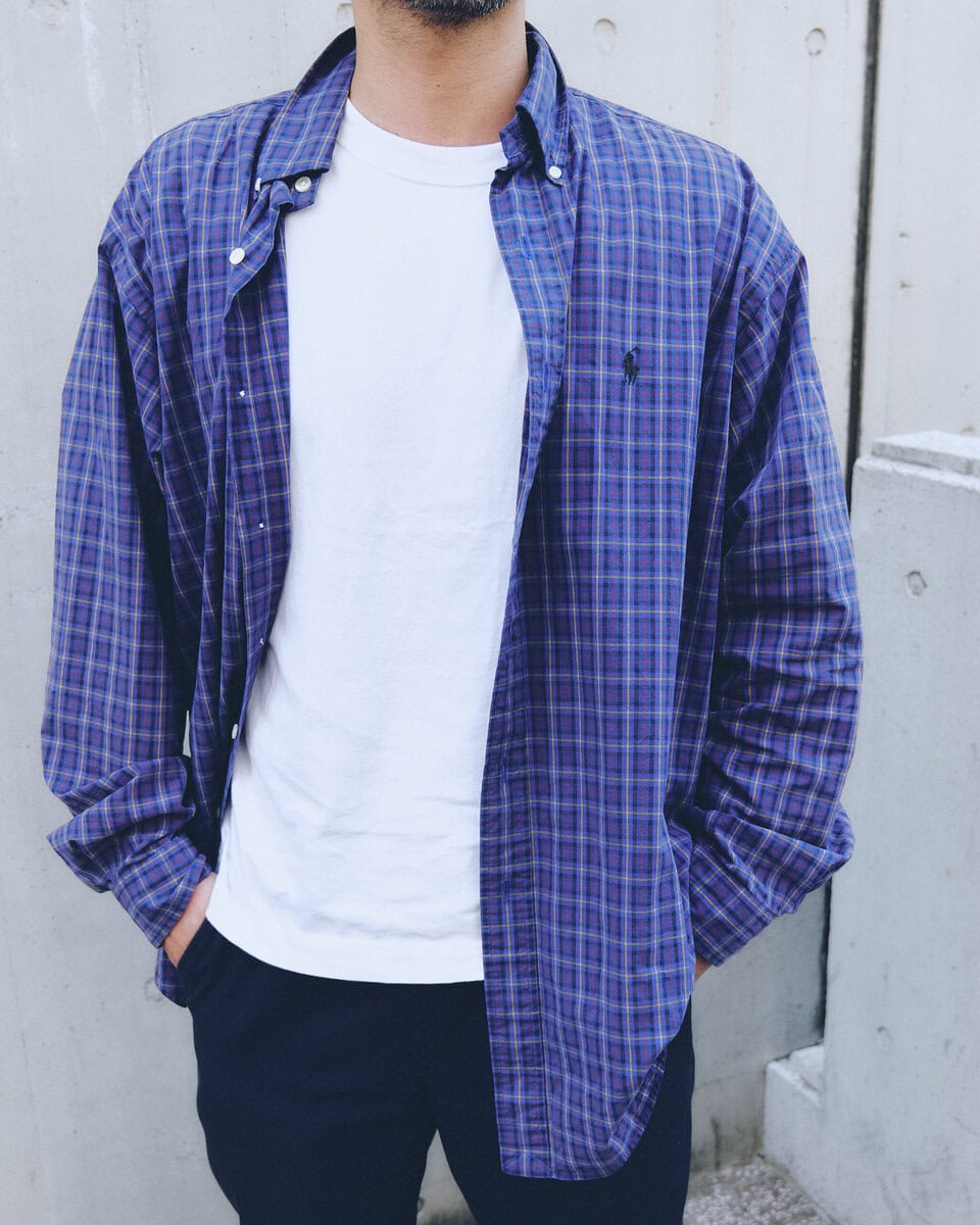 【30代スナップ＠原宿】ラルフ ローレンのチェックシャツをさらっと羽織る、これぞ“オトナのラフ”