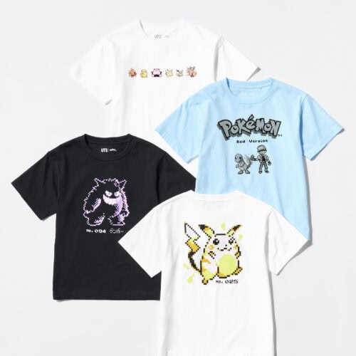 今回のコレクションは、ゲーム『ポケットモンスター』シリーズの原点となる『ポケットモンスター赤・緑』の世界を表現したもの。モノクロのゲームドットで描かれたポケモンたちをデザインに落とし込み、子どものころにゲームを楽しんだ大人から、今まさにゲームを楽しむ子どもまで、全世代で楽しめるUTコレクションとなっている。