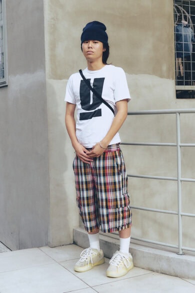 【10代スナップ@渋谷】チェックパンツを目立たせるために他アイテムはなるべくシンプルに