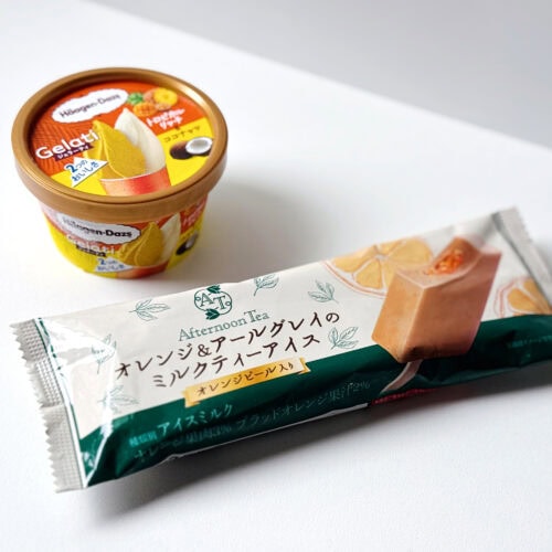 ハーゲンダッツ ミニカップ Gelati トロピカルリッチ&ココナッツ ファミリーマート/赤城乳業 Afternoon Tea監修 オレンジ&アールグレイのミルクティーアイス