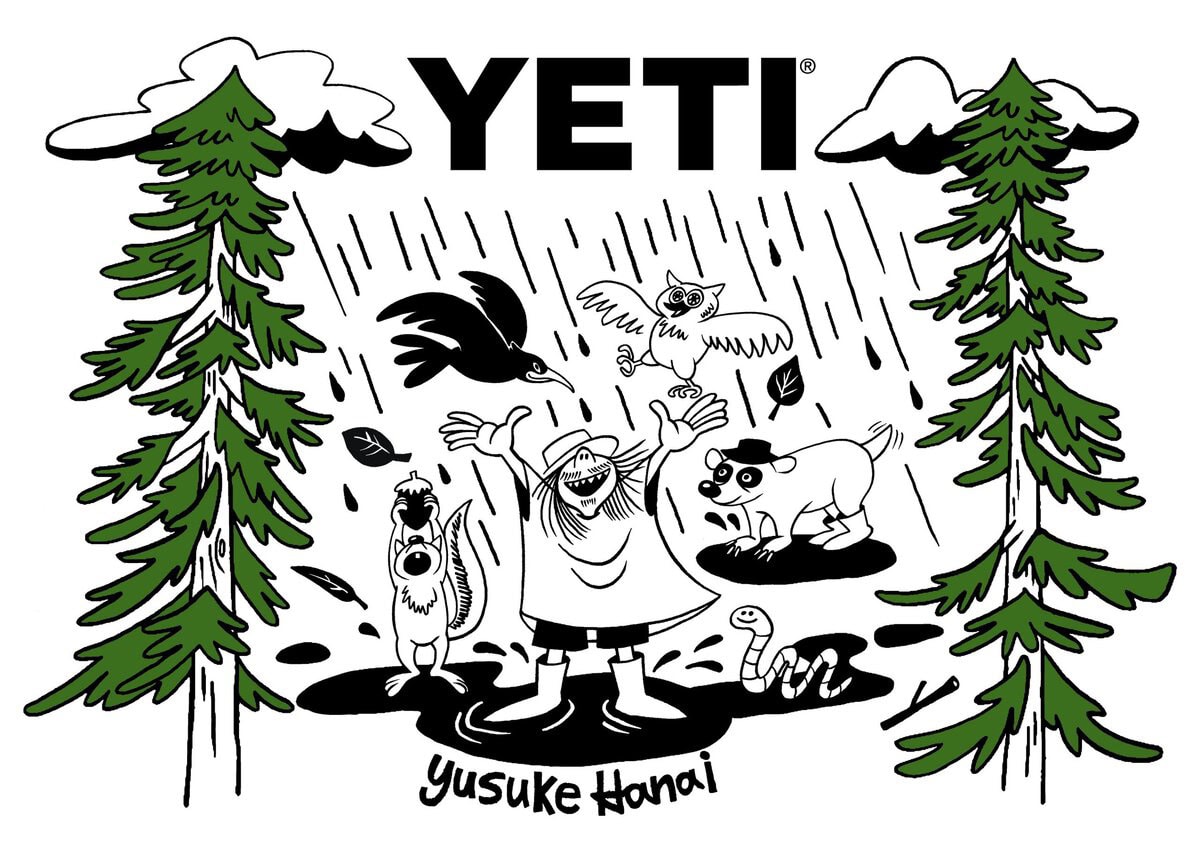 YETI®(イエティ)が、FUJI ROCK FESTIVAL ’26に初出展。アーティスト/イラストレーターのYUSUKE HANAI(花井祐介)とコラボレーションした限定アイテムを、2026年7月24日(金)〜26日(日)に開催されるFUJI ROCK FESTIVAL ’26会場内のYETI®ブースで販売する。
