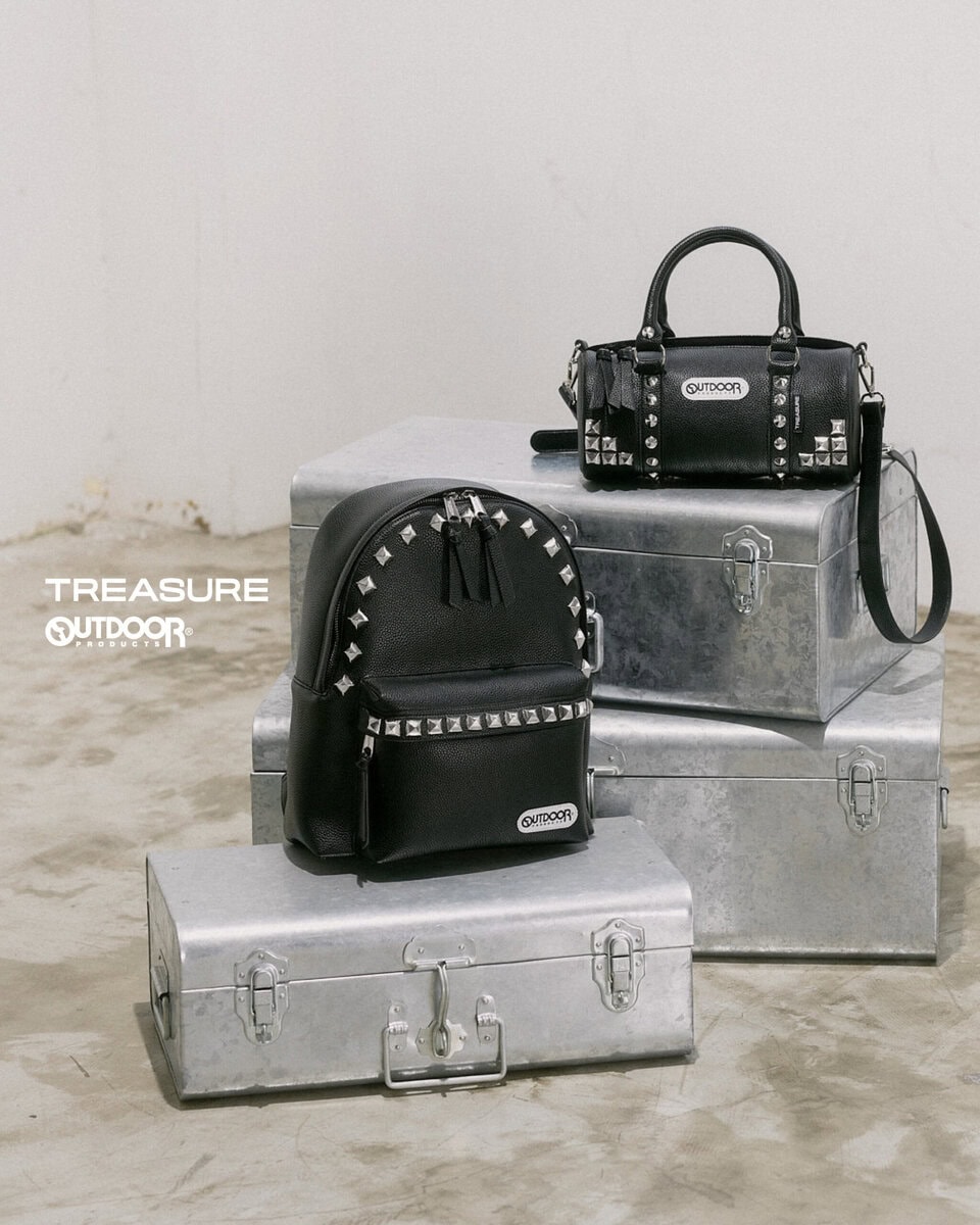 OUTDOOR PRODUCTS(アウトドアプロダクツ)が、グローバルボーイズグループTREASURE(トレジャー)との初コラボレーションを発表。デイパックとロールボストンをベースにした全6型のバッグコレクションを、2026年8月20日よりYGEX OFFICIAL SHOPおよびTREASURE Weverse Shopで発売する。