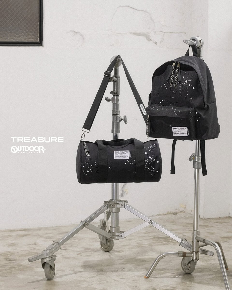 TREASUREの魅力とOUTDOOR PRODUCTSならではの機能性を融合し、日常使いはもちろん、ライブや旅行など幅広いシーンで活躍するコレクションに仕上げている。