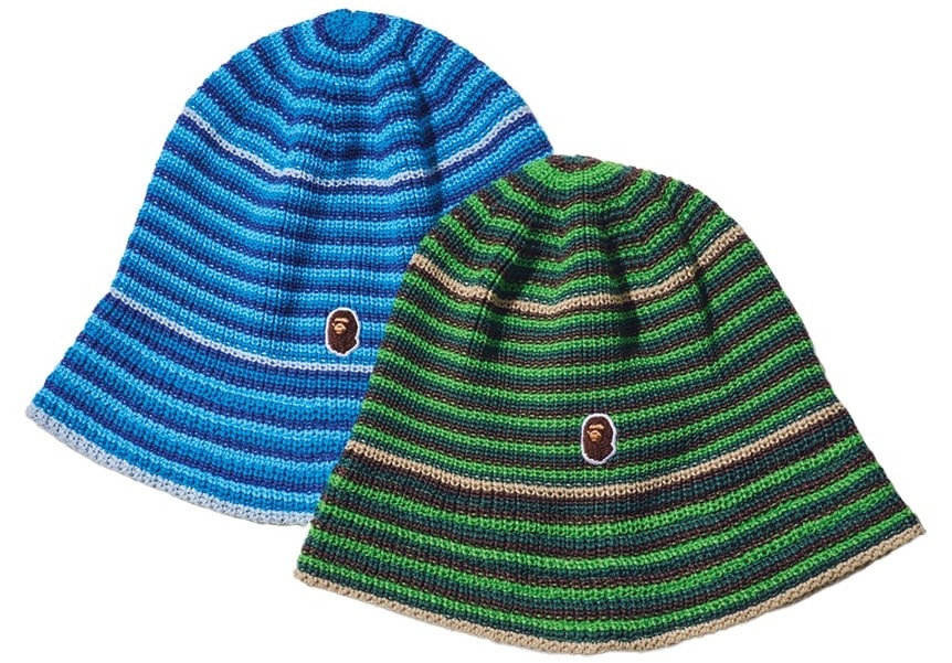 APE HEAD ONE POINT STRIPE KNIT HAT