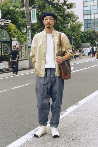【20代スナップ@原宿】ユニクロとヴィンテージアイテムをうまく融合