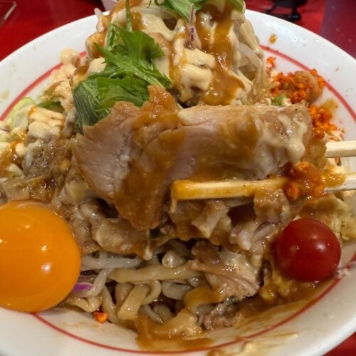 千里眼、麺上げ