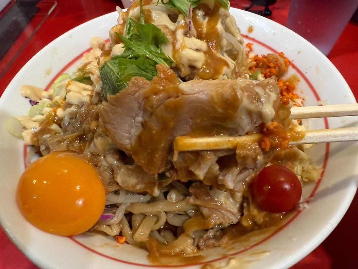 千里眼、麺上げ