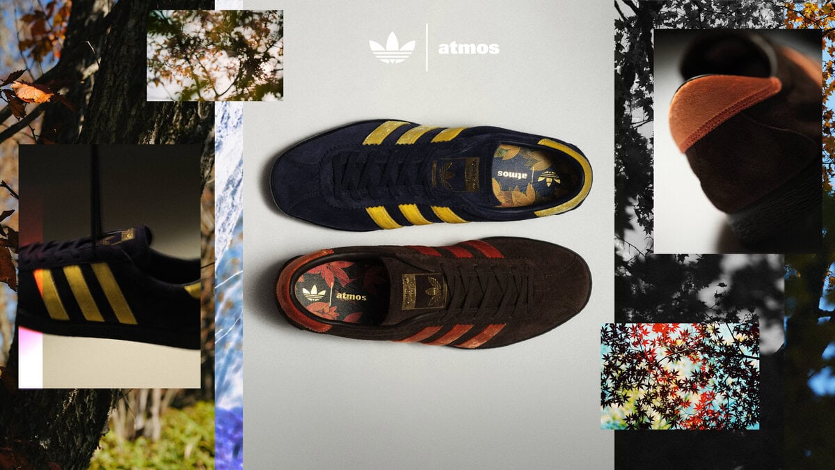 atmos(アトモス)とadidas Originals(アディダス オリジナルス)の最新コラボレーションモデル「TOBACCO KOYO atmos」が登場。日本の紅葉を表現した2色を、2026年9月25日(金)より発売する。