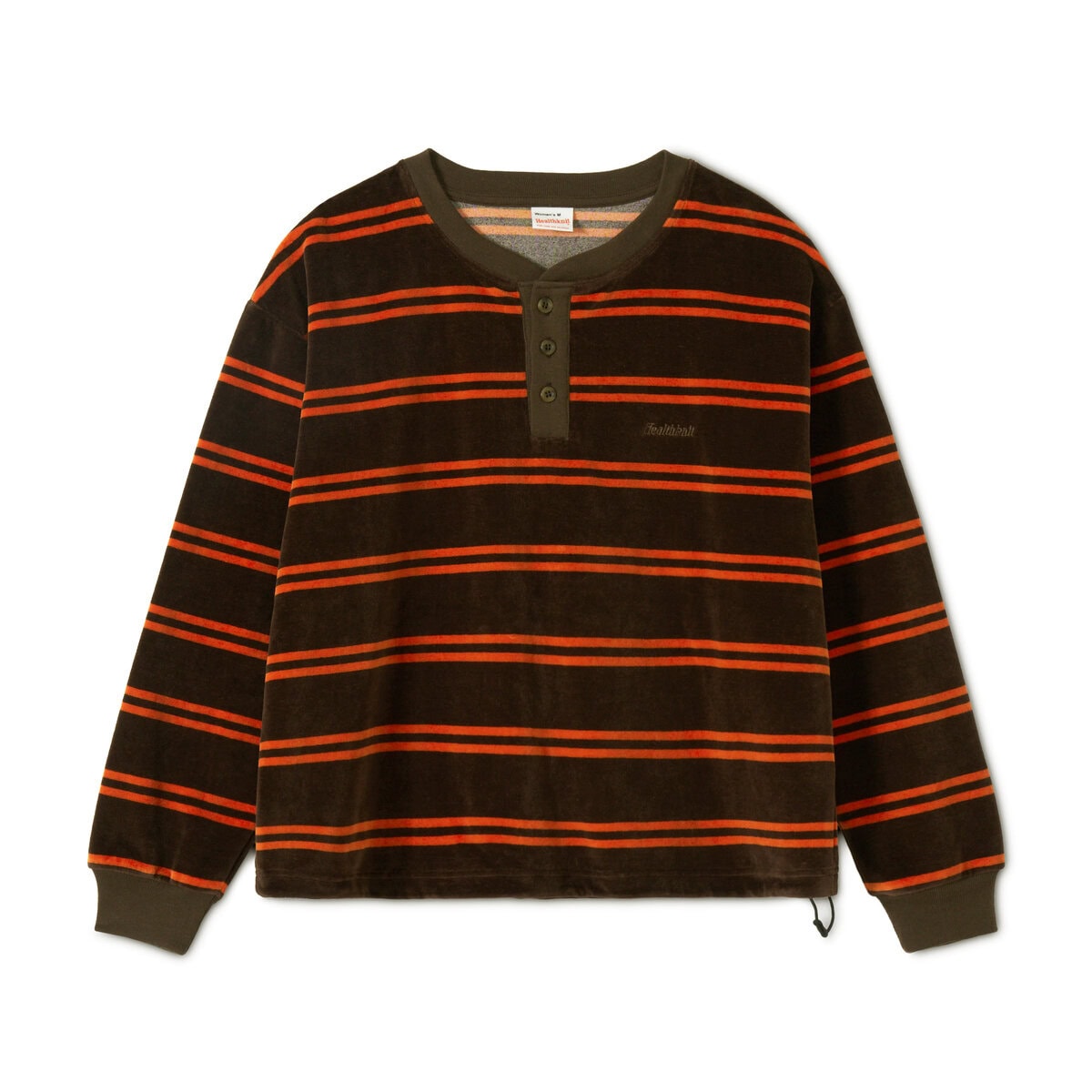 WOMEN’S CLASSIC VELOR BORDER HENLEY NECK LONG SLEEVE ¥8,910