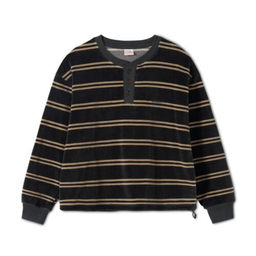 WOMEN’S CLASSIC VELOR BORDER HENLEY NECK LONG SLEEVE ¥8,910