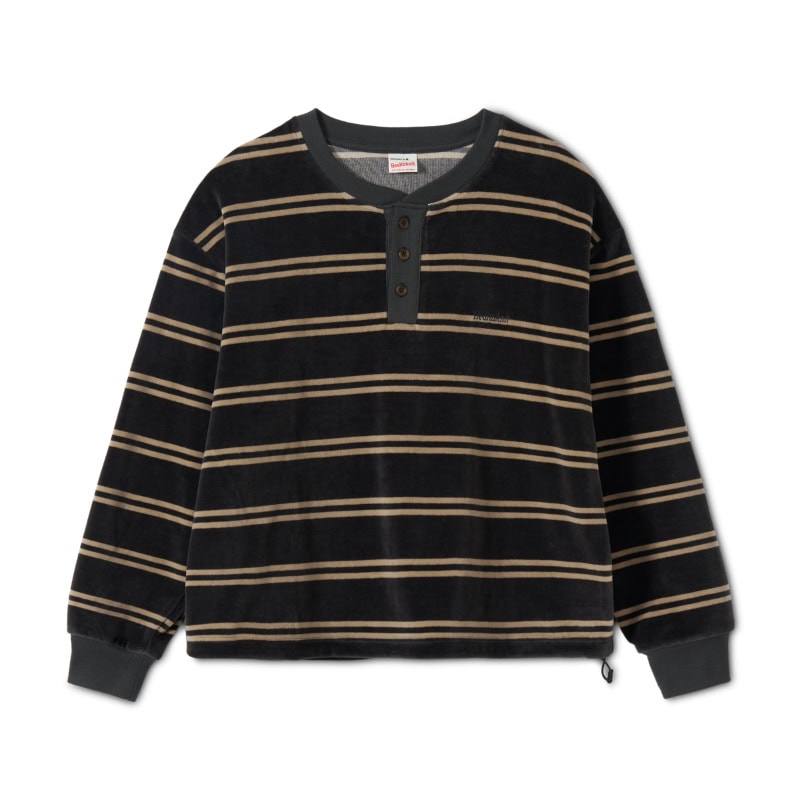 WOMEN’S CLASSIC VELOR BORDER HENLEY NECK LONG SLEEVE ¥8,910