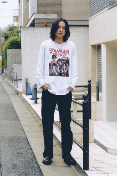 【20代スナップ@下北沢】ストレンジャー・シングスのロンTが目を惹く“美シルエット”コーデ
