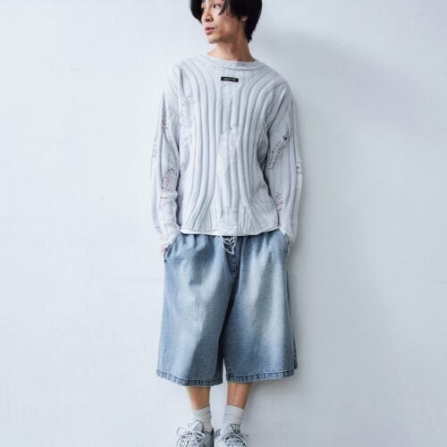 DAWNCE［ダウンス］のバギーデニムハーフパンツ