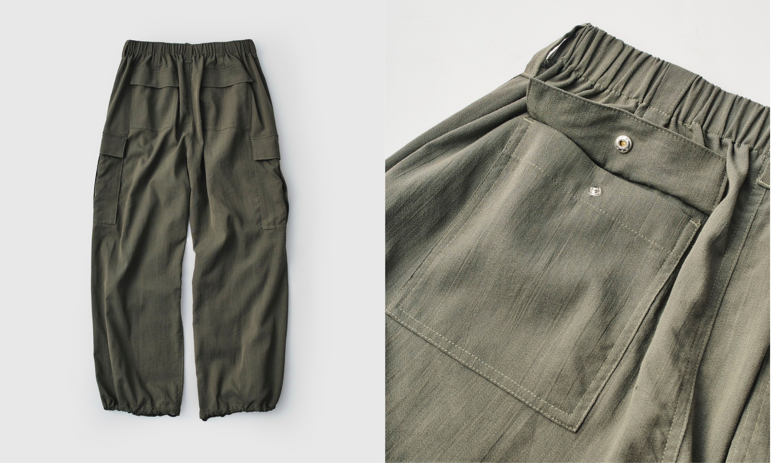 DAWNCE ワイドカーゴパンツのバックとバックポケット