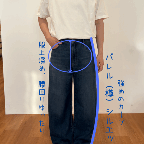 EZYバレルジーンズ 着用解説画像
