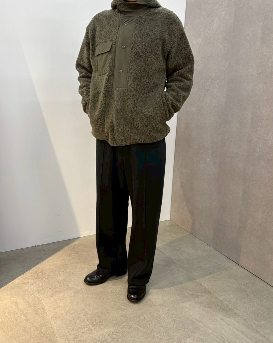 ボアフリーススナップパーカ着用写真